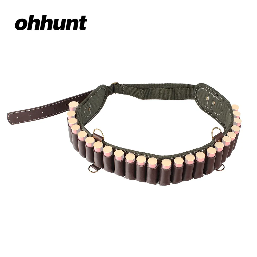 Ohhunt Hunting Shotgun Nylon Adjustable Bandolier 12 GA Ammo Pouch Belt 24 Round Shotshell