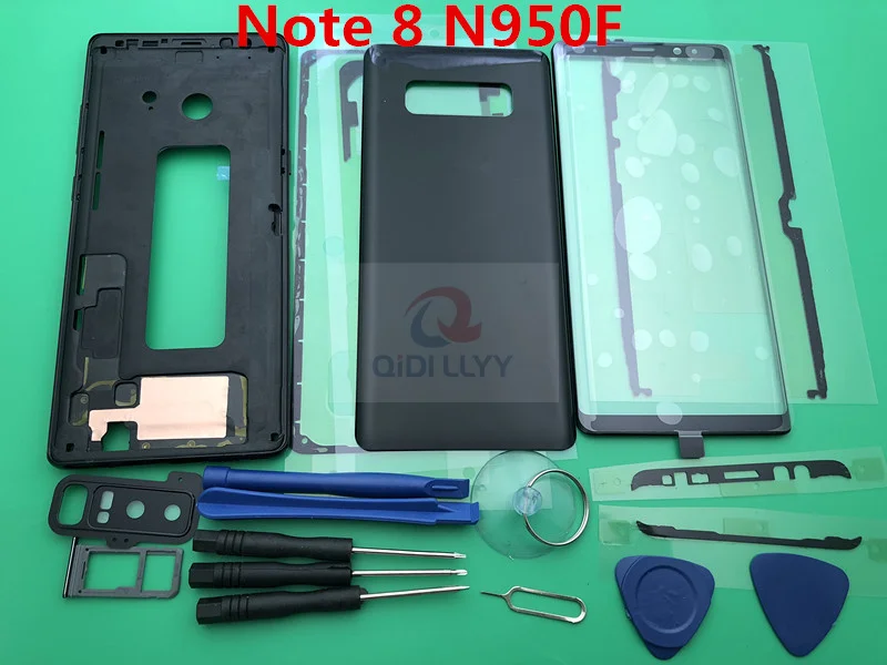 

Full Housing Case For Samsung Galaxy Note 8 N950 N950F Front Frame + Back Battery Cover + LCD glass + tool +Stickers