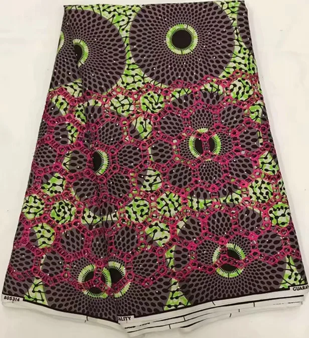 Африканская ткань с камнем 6 ярдов Хлопок Анкара ткань Африканская восковая печать ткань для платья tissus воск ткани для пэчворка YN-A2 - Цвет: 11