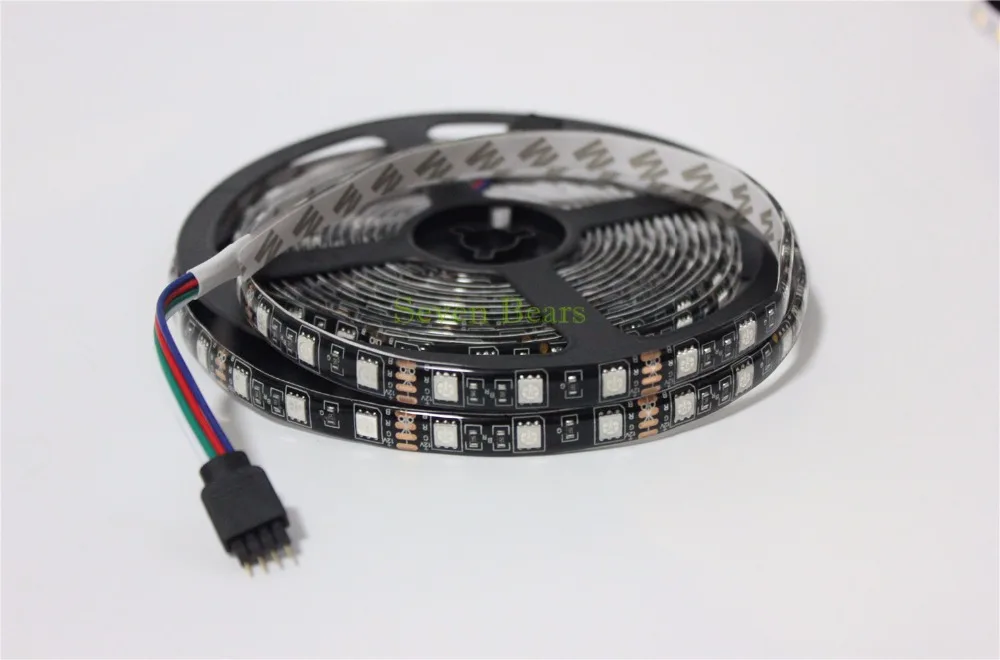 IP20/65/67 Белый/Черный PCB DC12V светодиодные ленты 5050 SMD 5 м 300led 60led/м белый/теплый белый/RGB гибкая светодиодная лента из водонепроницаемого материала