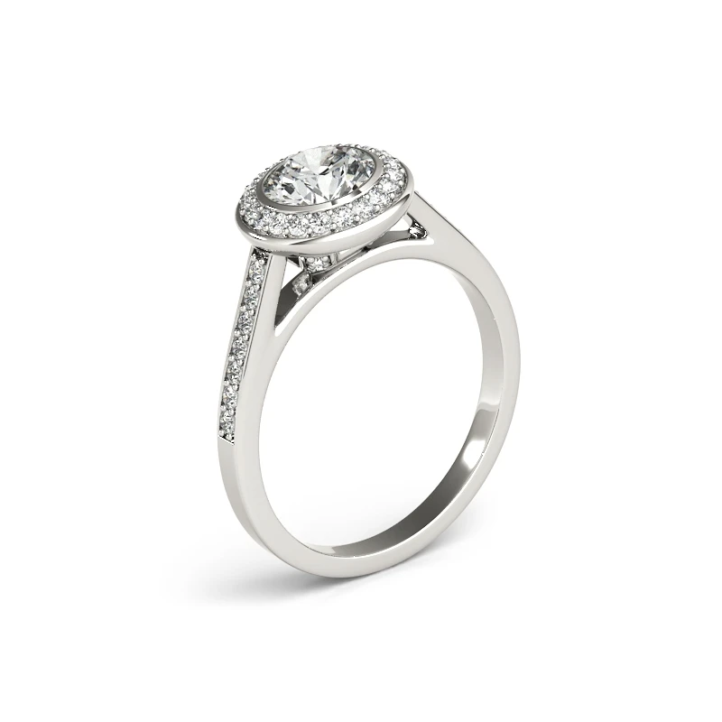 QYI Halo Engagement Ring Sets 1 Ct 925 Sterling Silver Classical Jewelry For Women Wedding Band Engagement Rings