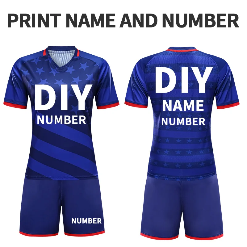Футбольные майки Майо Франция футбольные комплекты на заказ форма de Futbol майки дышащие рубашки шорты командная спортивная одежда - Цвет: royalblue DIY