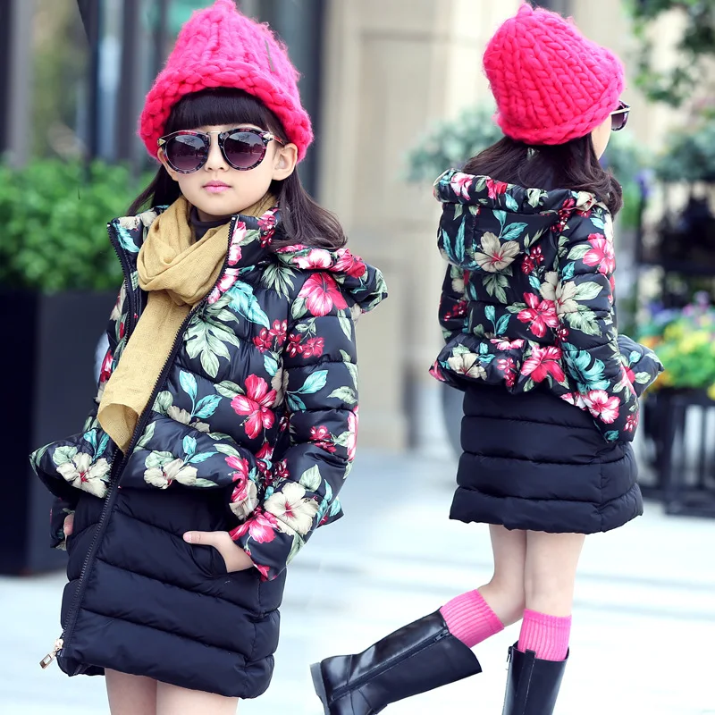 2016 New Children winter clothes Girls thick Cotton Padded jacket Kids