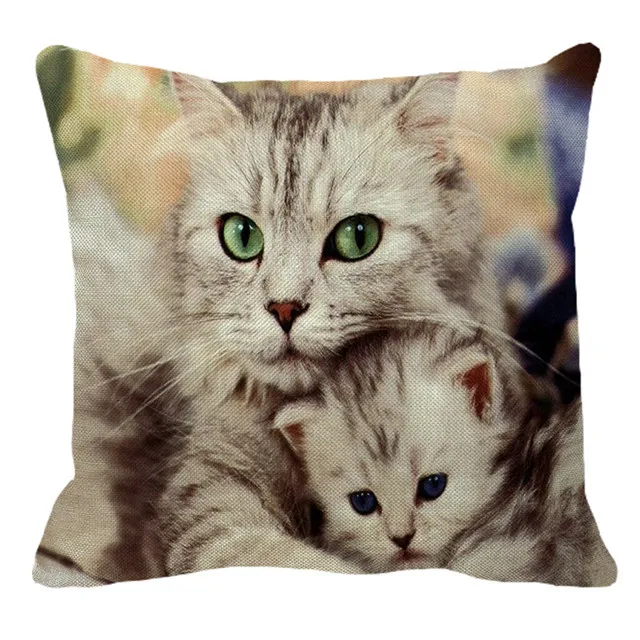 XUNYU прекрасный кот льняные наволочки для подушек, для дома, дивана, квадратная наволочка для подушки с животным узором, декоративная наволочка для подушки 45X45 см AC003 - Цвет: 8