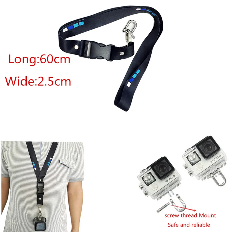 

2017New Camera Accessories Saftey Sling Strap Neck Band Mount for Gopro Hero 6 5 4s 4 3+ 3 Camera SJ4000 SJCAM for xiaomi yi 4k
