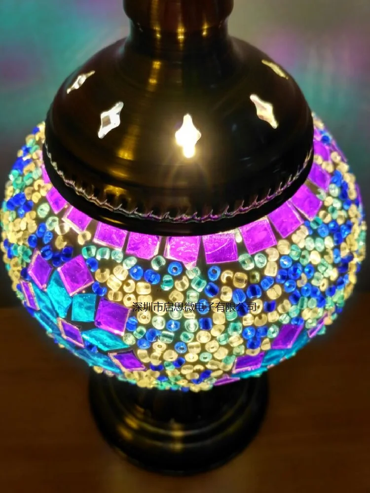 Турецкие богемные Ретро романтические цветные стеклянные мозаики ручной работы, локоть Лебедь версия настольные лампы
