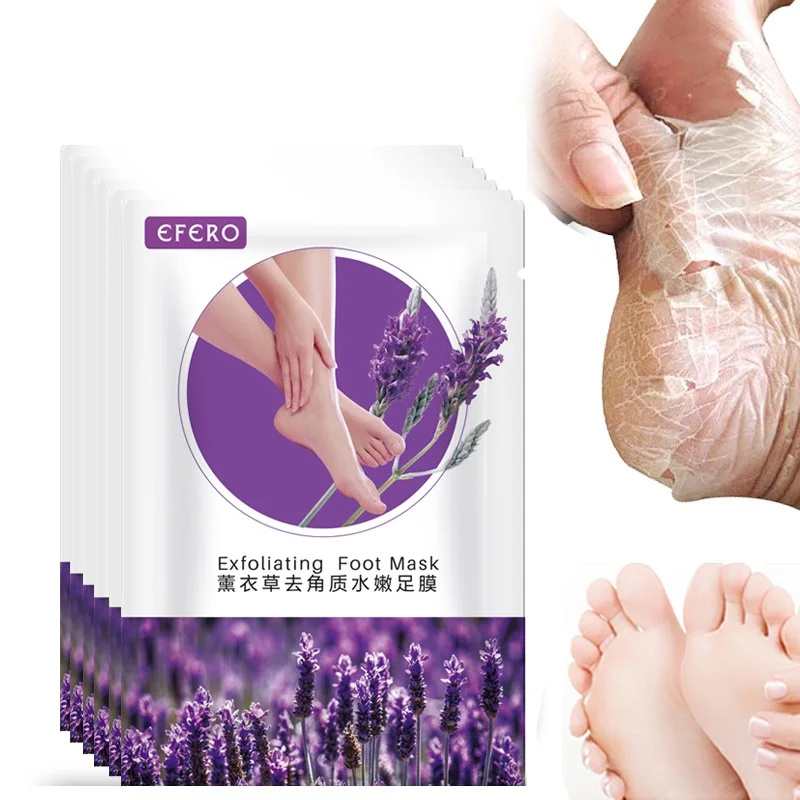 

EFERO 12Pcs=6Pairs Exfoliating Foot Mask Socks For Pedicure Beauty Exfoliation for Feet for Pedicure Socks Foot Peeling Masks