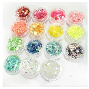 

15pcs Mix DIY Nail Art Glitter Slice Decor Stuff Handmade UV Resin Jewelry Craft Mixture Ice Mylar Sequins Shinny Paper Flakes