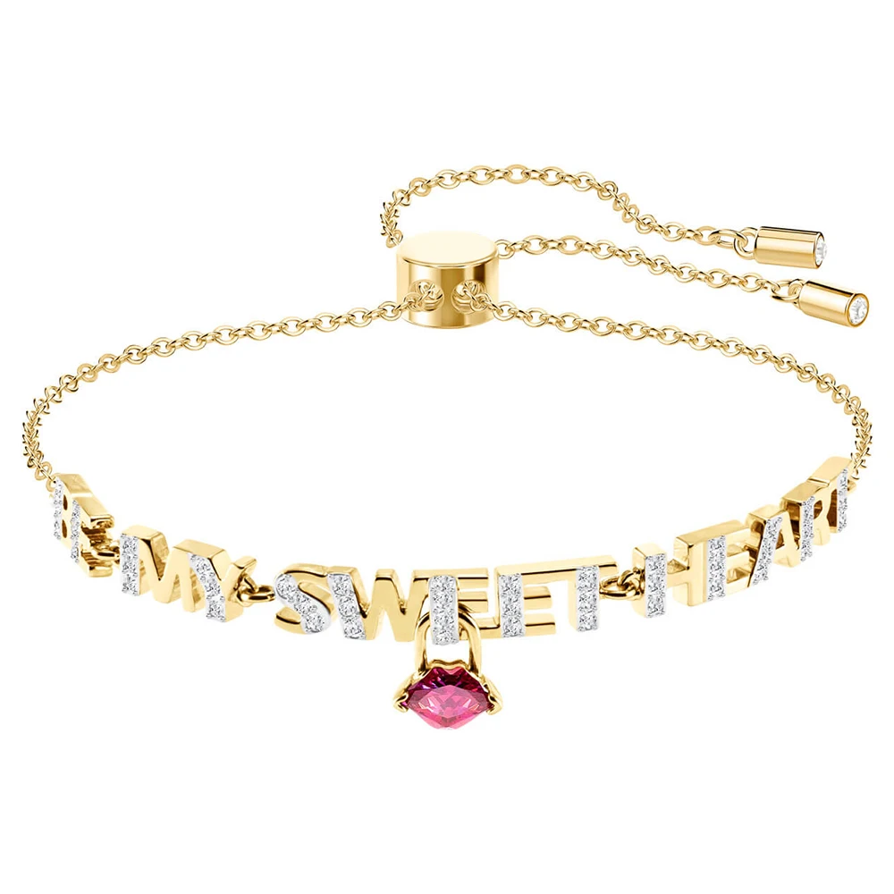 

SWA RO 2019 New MELT YOUR HEART Romantic Red Lips Letter Bracelet Luxury Valentine Anniversary Gift Free Shipping