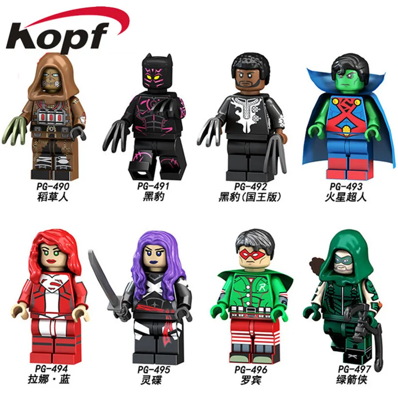 

PG8153 Super Heroes Building Blocks Green Arrow Lana Lang Psylocke Black Panther Action Figures Bricks Education Children Toys