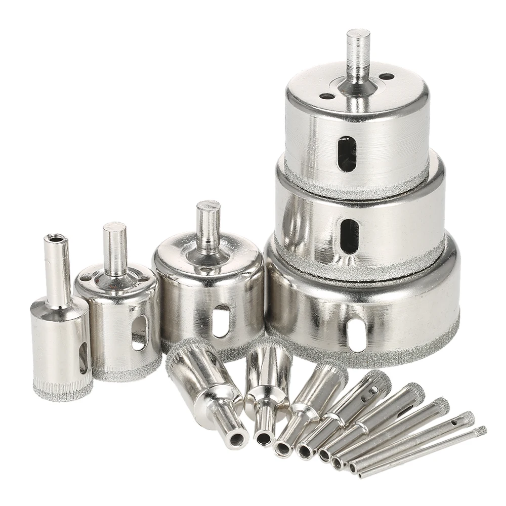 Goedkoop 14 stks Hole Saw 3 70mm Diamond Coated Core Hole Saw Boor Set Gereedschap voor Tegels Marmer glas Porselein Boren Power Tools