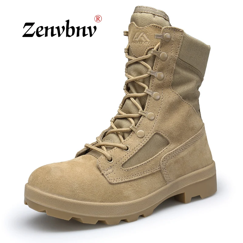 

ZENVBNV Autumn/Winter Men's Outdoor High Top Army Combat Boots Shoes Men Forces Military Tactical Desert Boots Botas Hombre