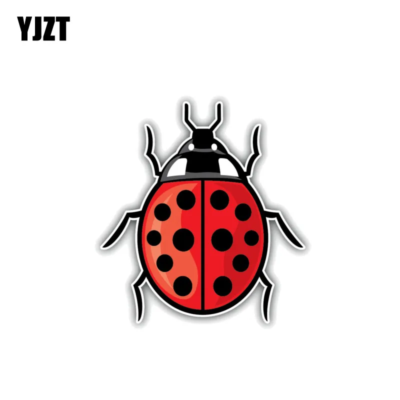 

YJZT 10CM*10.9CM Personality Ladybug Animal Car Sticker Funny PVC Decal 12-1085