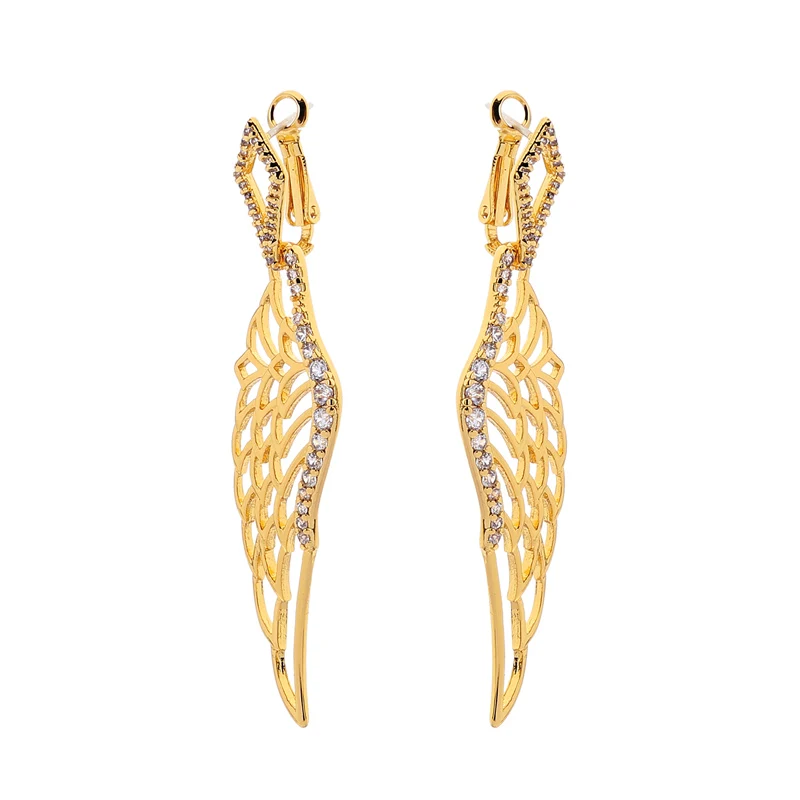 

Classical New Arrival Drop Earring Romantic Zircon Copper Wing Earring Earring For Women Handmade Charming Gift Earring Jewelry
