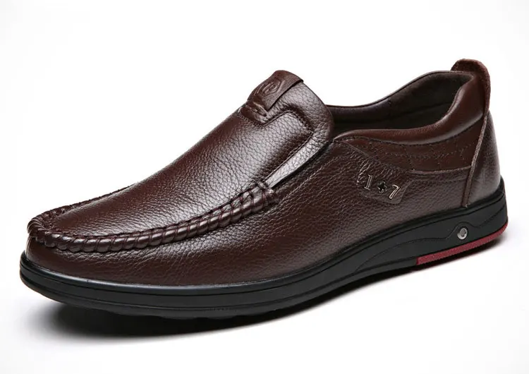 ZJNNK/обувь ручной работы из натуральной кожи; нескользящие мужские лоферы на плоской подошве; высокое качество; chaussure homme; Мужская обувь из натуральной кожи; фабрика - Цвет: Brown