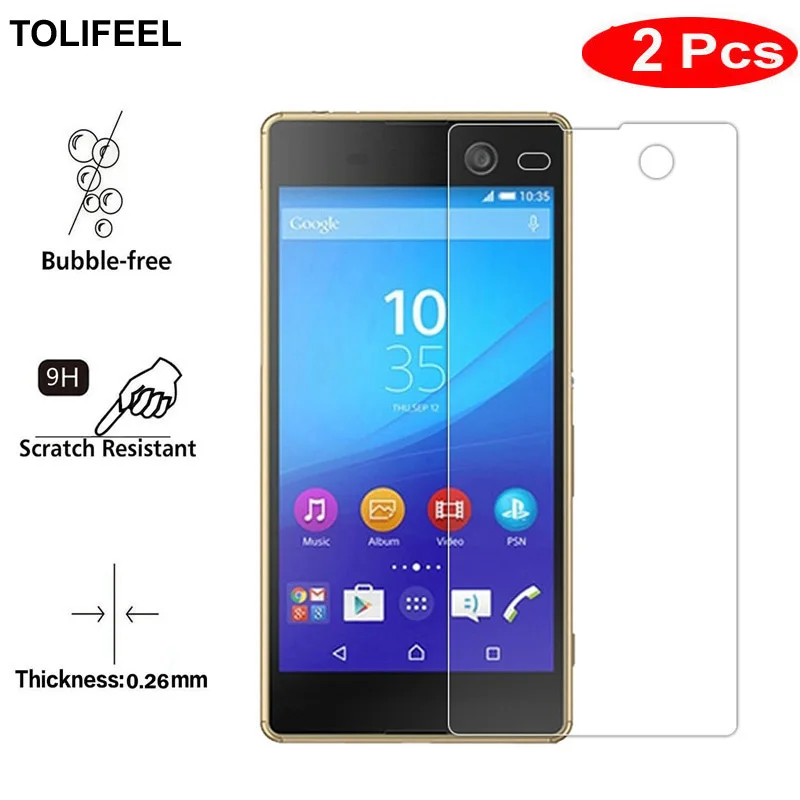 

2PCS TOLIFEEL Tempered Glass For Sony Xperia M5 E5603 Screen Protector 9H 2.5D Transparent Protective Film For Sony M5 Glass