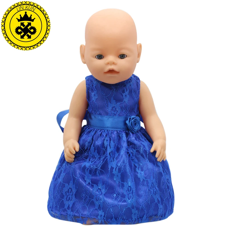 Одежда для кукол для малышей, размер 43 см, розовое платье для малышей, аксессуары для куклы на 43 см, подарок на день рождения для детей, 047