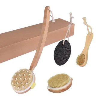 

Body Wash Brush Set Skin Exfoliating Kit Facial Brush Pumice Stone bath brush set for Removing Dead Skin