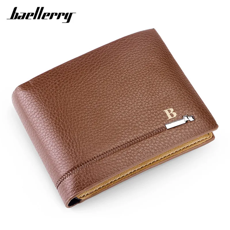 Baellerry New Designer Men Wallet Soft Leather Brand Solid Wallet Man