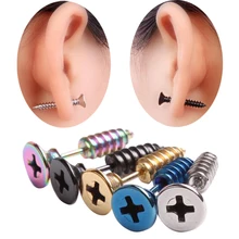 SaYao 10 шт.(5 пар) модные серьги, высококачественные серьги-гвоздики из нержавеющей стали, красочные винты панк серьги для мужчин