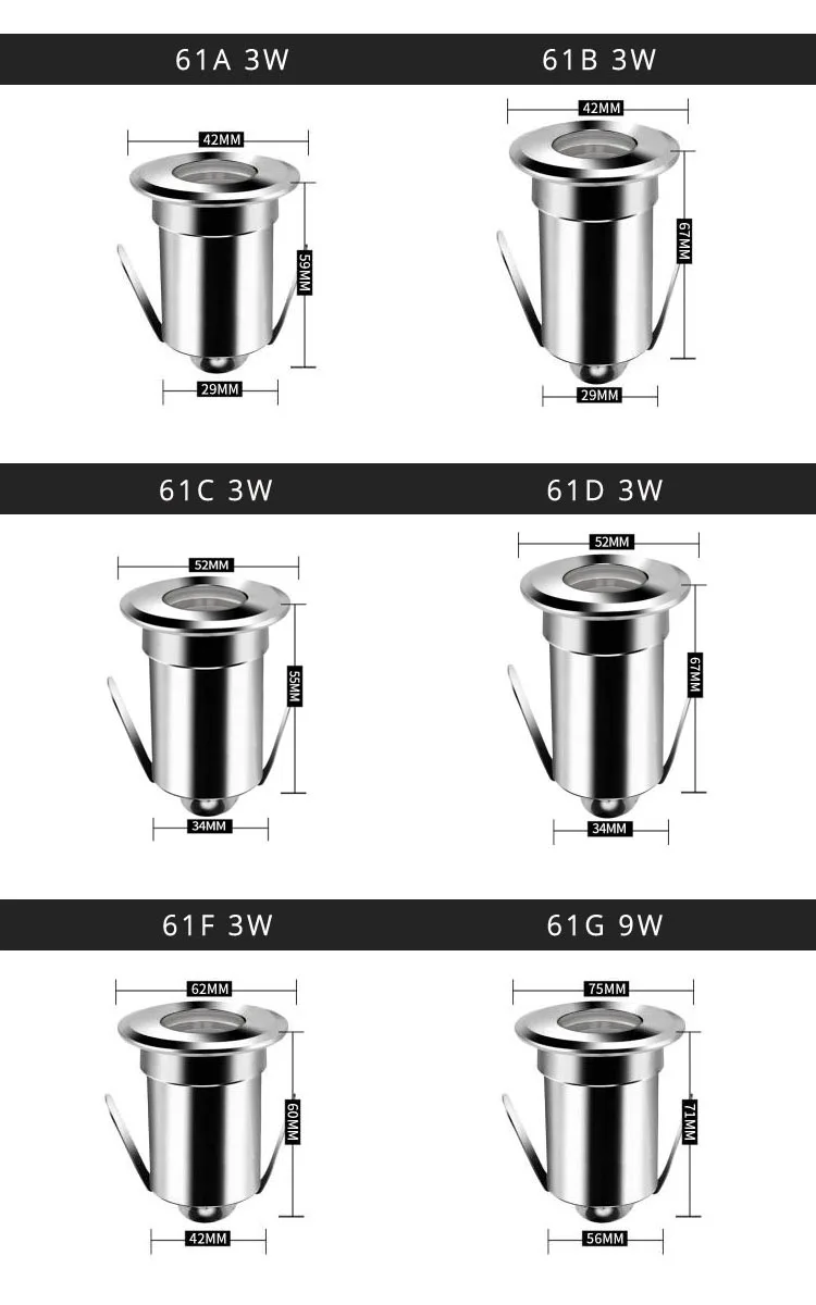 4 шт. IP68 3W Светодиодный прожектор 12 V/24VDC открытый бассейн, фонтан подземные встраиваемые точечные лампы отверстие-cut 31/36/44 мм