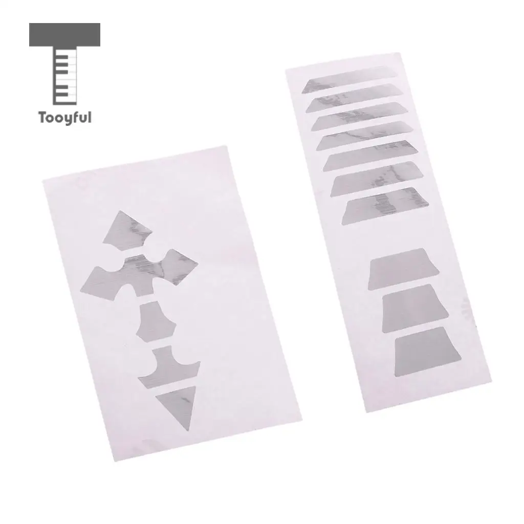 Tooyful 2 Pieces Guitar Fretboard Inlay Sticker Cross +Guitar Inlay Fret Decal Marker Silver 