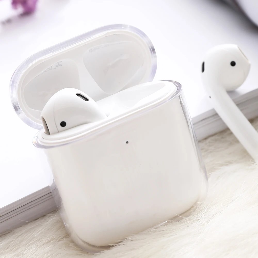 Чехол для Apple Air pods футляр наушников жесткий прозрачный чехол беспроводных Bluetooth