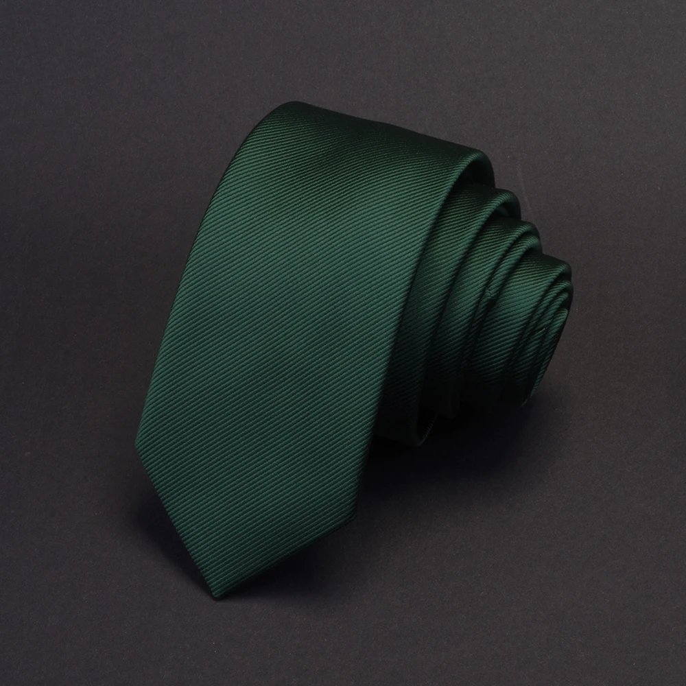 Plain Color Tie 6cm Slim Tie for Men Red Blue Casual Necktie