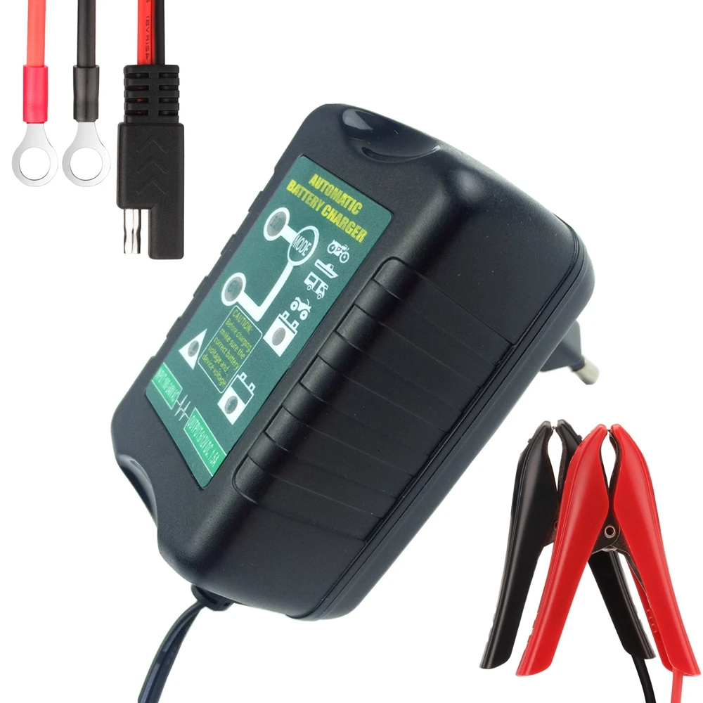 

6V/12V Selectable 2 in 1 1.5Amp Car Scooter Motorcycle Battery Charger Maintainer 4-Stage Deep Cycle Smart Battery