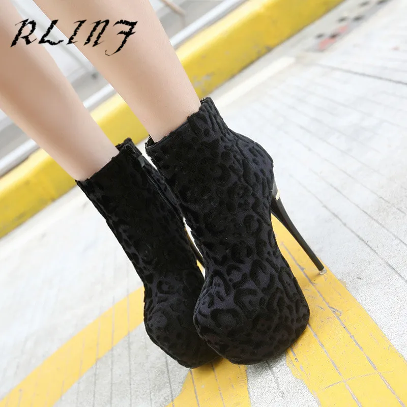 

RLINF Winter Boots Women Fashion Sexy Stiletto Boots Women's Waterproof Platform High Heel Women's Boots