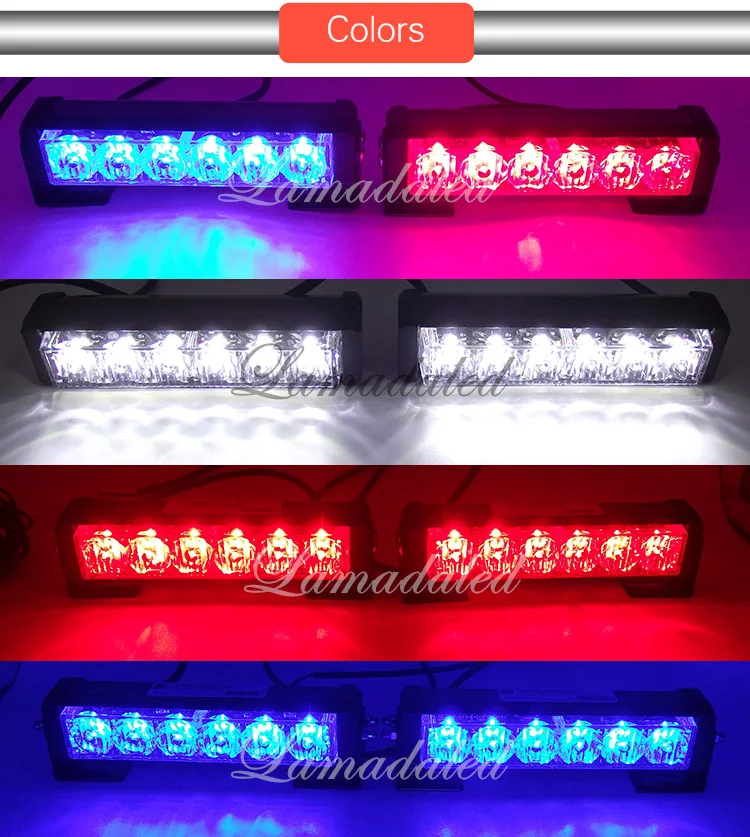  2pcs 16cm split led car grille strobe lights bar automobile flash lamp stroboscope police led warni - 32762824372