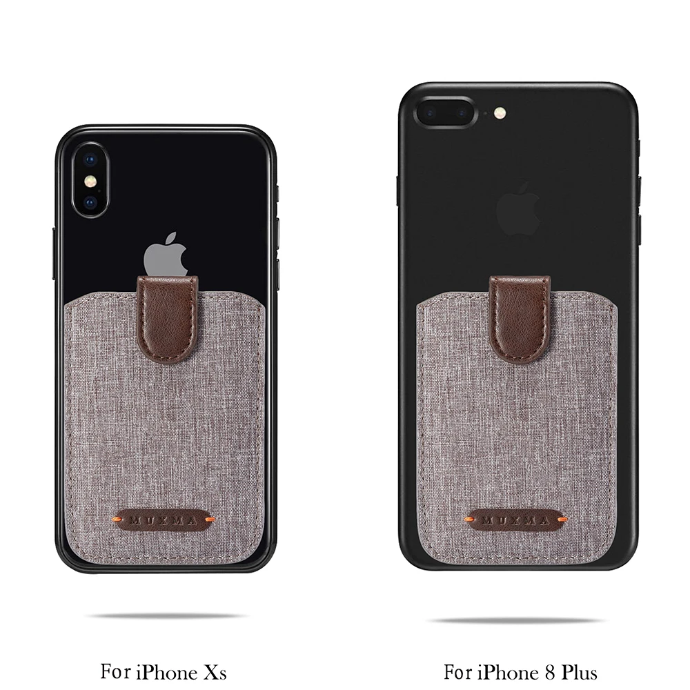Canvas Leather Wallet 5 Cards Slot Back Sticker For iPhone 13 12 11 Pro Max XR XS Credit Card Holder For Samsung S22 S21 Xiaomi iphone 13 pro max case clear