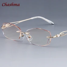 Бренд Chashma, цветные линзы, модные очки, оправа для женщин, оптические очки без оправы, сплав, очки для женщин, lentes opticos mujer