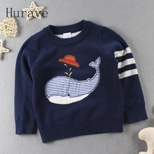 Hurave 2017 style Coréen enfants chandail enfants de bande dessinée imprimé kintted chandail infantil manches longues garçon vêtements S1L2