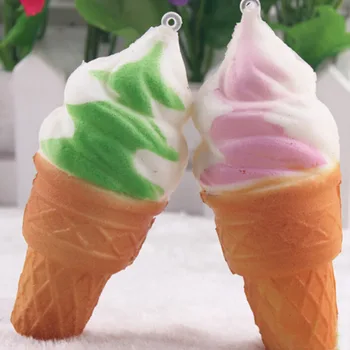 

1PC Ice Cream Miniature Food Sweets Jewelry Charms Soft Jumbo Ice cream Cellphone Kawaii Charms Gift For Bag Accessories