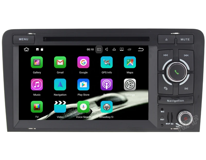 Discount Android 8.0 4GB+32GB 7" 2 DIN Car DVD Player GPS Navigation Radio Canbus USB SD for Audi A3 8P/A3 8P1 3-door Hatchback/S3 8P/RS3 3