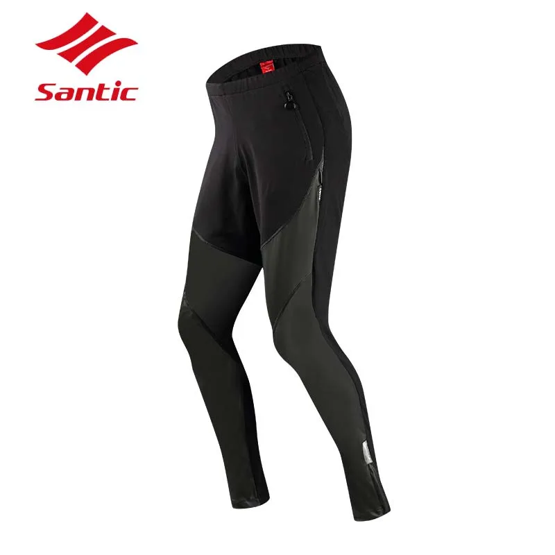 

Santic Men Cycling Pants Winter PU Windproof Thermal Bike Pants Road Cycling Clothing Bicycle Trousers Pantalones Ciclismo