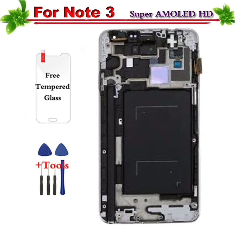 

100% Tested Super AMOLED for Samsung Galaxy Note 3 N9005 LCD Display Touch Screen Assembly Digitizer Replacement With Frame