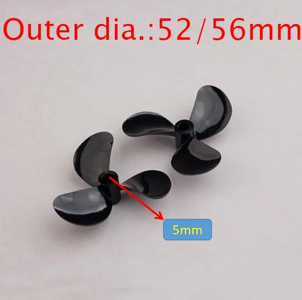 Free Shipping 10pcs 3 blades 5mm RC Boat propellers Full immersion Positive/Opposite propellers