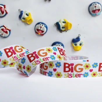 

7/8"22mm Big Sister Multi Bright Flower Spring Grosgrain Ribbon 4 Hairbow 50yards