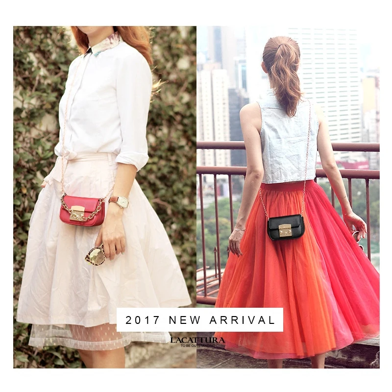 LACATTURA Luxury Handbags Women Leather Chain Bags Ladies Mini Flap Shoulder Bag Fashion Clutch Crossbody For Girls Candy Colors