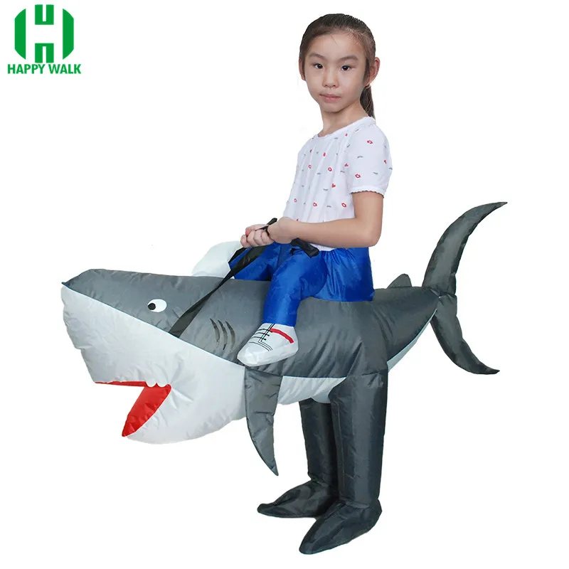 New Purim Halloween Inflatable Shark Costume Carnival Mascot Cosplay Costume Party Animal Shark Fish Costume Women Man Adult Kid