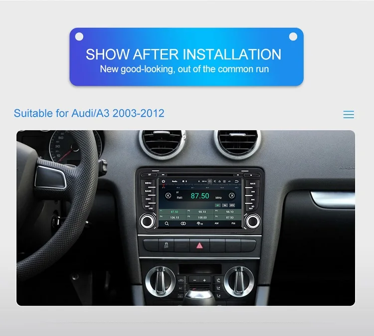 Excellent Isudar 2 din Auto Radio Android 9 For A3/S3/Audi 2002-2013 GPS Octa Core RAM 4G ROM 64G Car Multimedia Player Camera DSP USB DVR 5