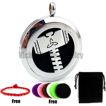 

Stainless Steel Thor Essential Oils Diffuser Locket with Pads Aromatherapy Diffuser Locket Necklace
