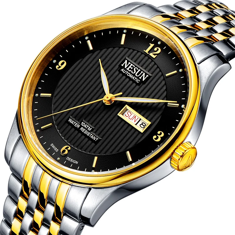 

Switzerland Luxury Brand NESUN Automatic Self-wind Men's Watches Full Stainless Steel relogio masculino Waterproof clock N9601-8