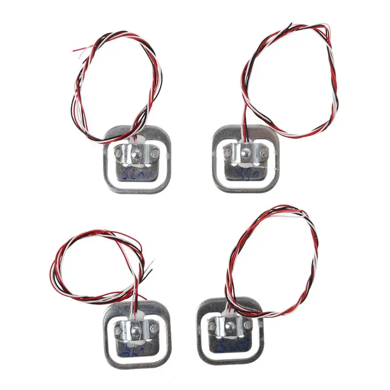 4pcs 50kg Human Scale Load Cells& HX711 AD Module Kit Resistance Strain Weight Sensor Measurement Tools