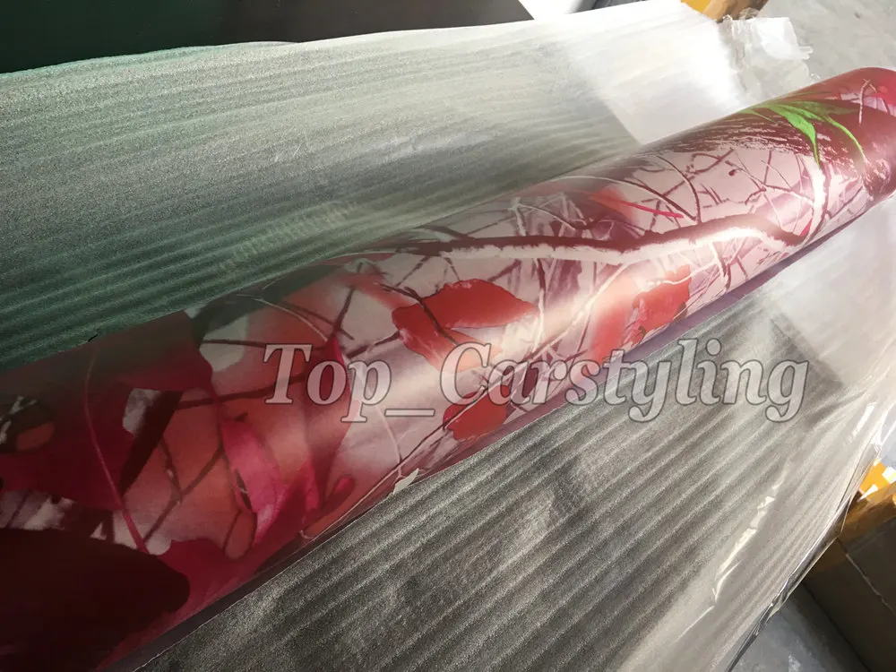 Pink realtree camouflage vinyl car wrapping film mass oake grass (2)