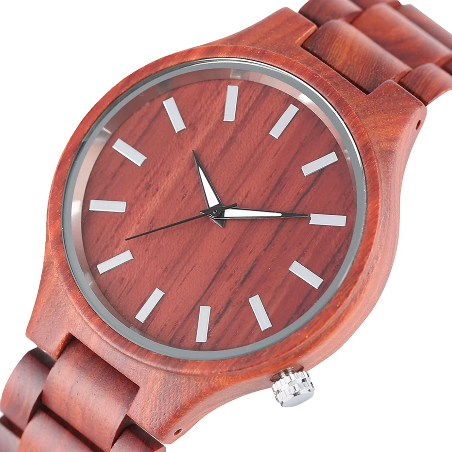 100% Nature Red Sandalwood Full Wooden Bangle Watches Simple Men's Handmade Wood Quartz-watch Bamboo Wrist Watch Reloj de madera 2017 (3)