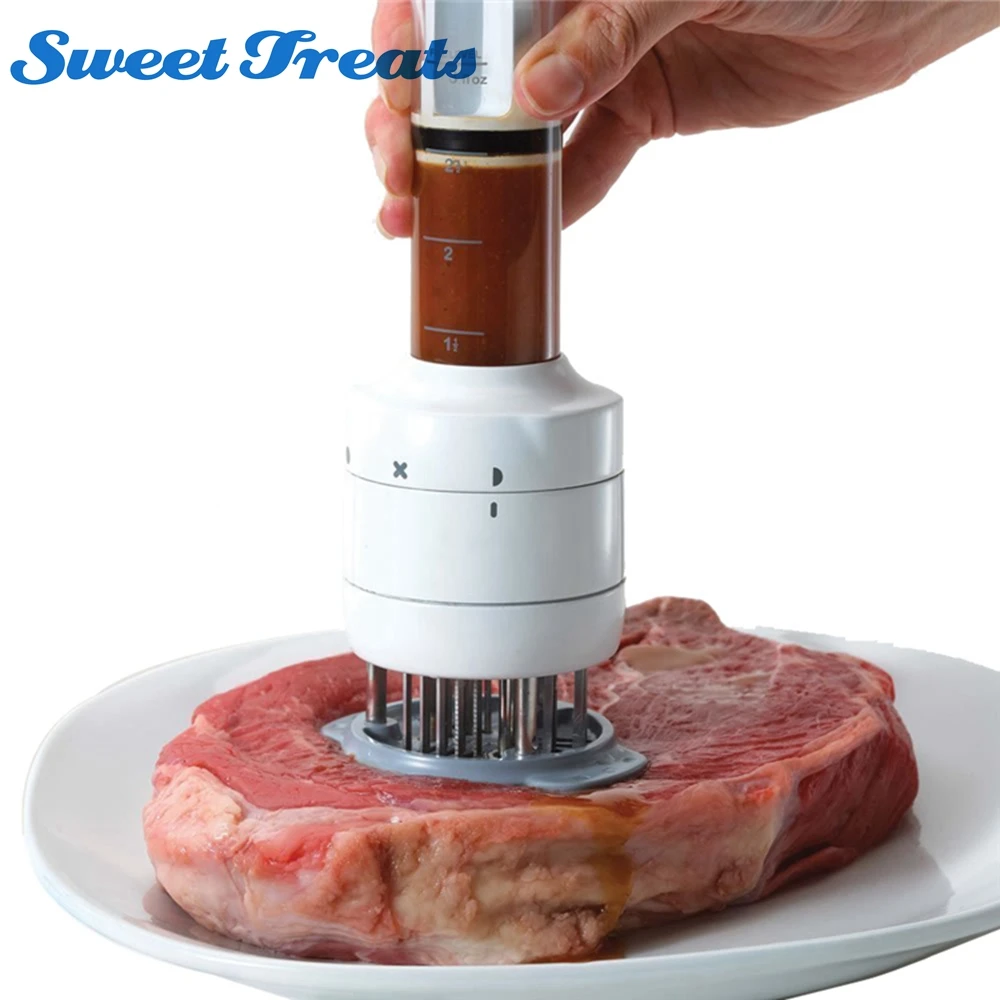 

Sweettreats 1PC Multifunctional Meat Tenderizer Needle Stainless Steel Steak Meat Injector Marinade Flavor Syringe Kitchen Tools