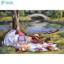 Полный квадратный алмаз 5D DIY Алмазная картина фото на заказ "Пикник" 3D вышивка крестиком Мозаика Декор